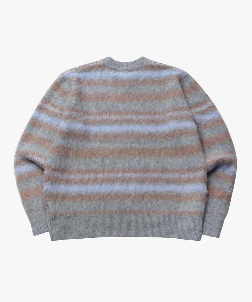 GOLDEN SUNSHINE Wool Stripe Boucle Knit_Blue