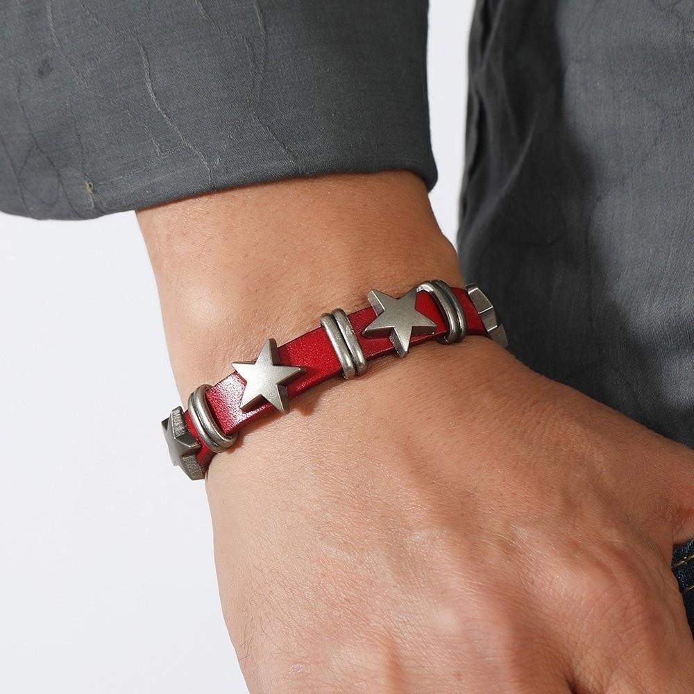 Star Skull Bracelet PU Leather Rivet Bracelet Fashion Chain Bracelet Women Men