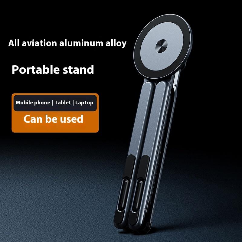 Bærbar Foldbar Skrivebords Notesbog Magnetisk Stand Aluminium Legering Tablet Holder Universel Mobiltelefon Holder Justerbar