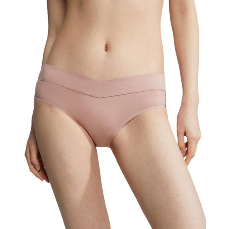 Calvin Klein Comfortable Seamless High Elasticity Modal Anti-Clip Half Coverage Triangle Underwear Women Underwear Peach-Pink QF6357AD-5L7