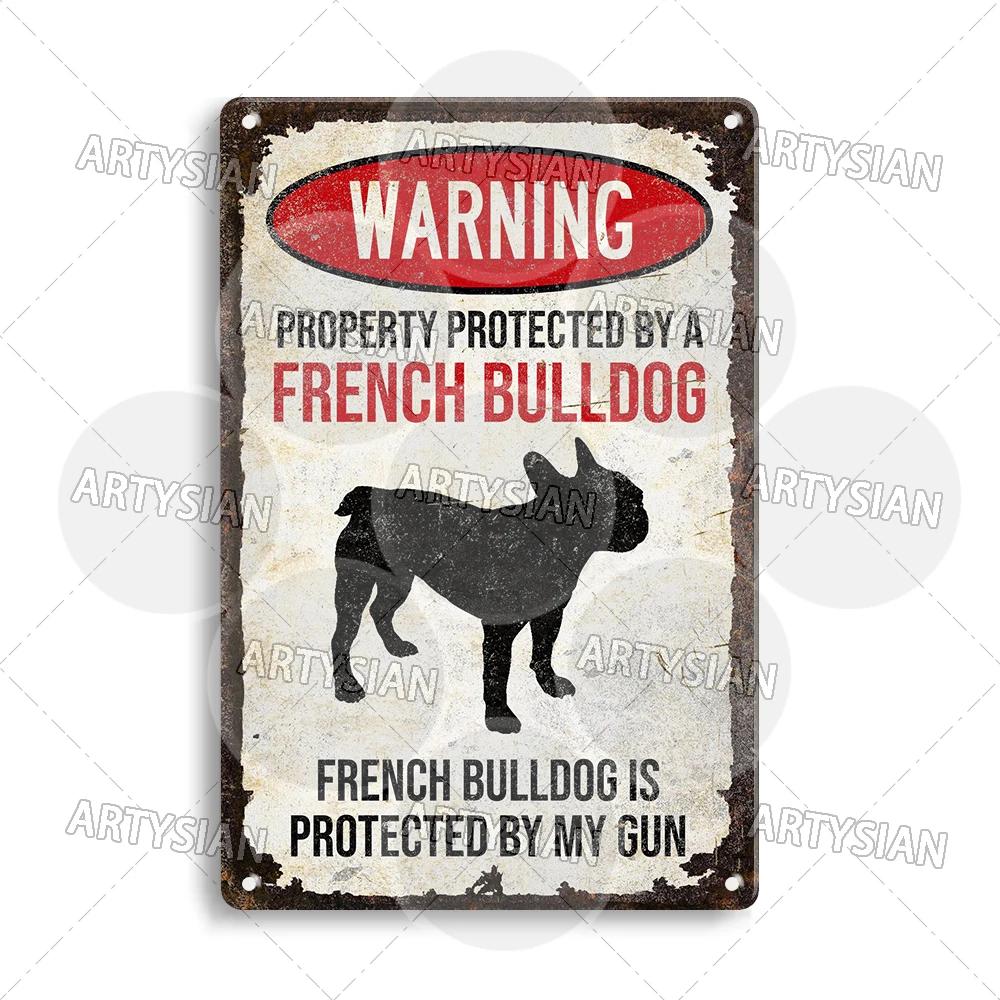 Beware Of Dog Warning Metal Sign German Shorthaired Pointer Aussie Dachshund Labrador Doxie Bulldog Dobermann Pyrenees Shiba Pug