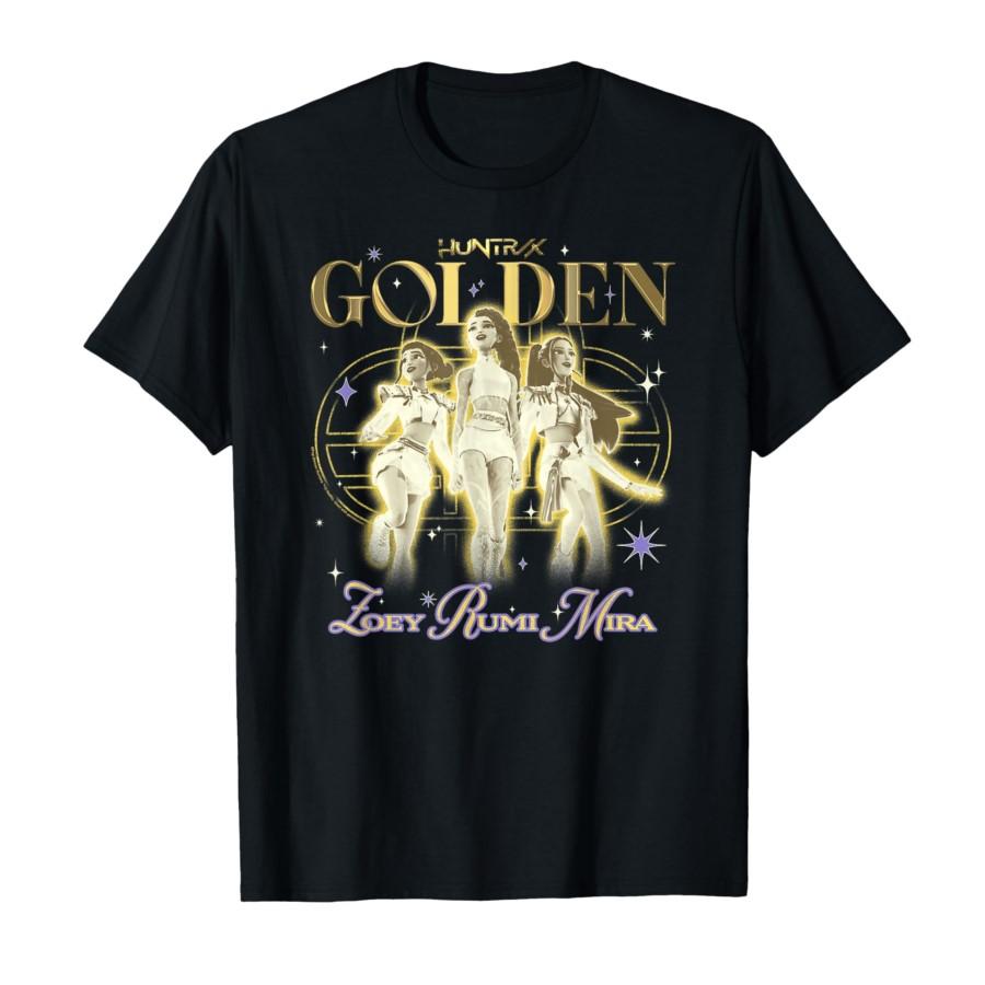 

Golden Kpop Demon Hunters Rumi Mira Zoey T-shirt For Men Women 100% Cotton T Shirts Short Sleeve Tops 1027-4 S