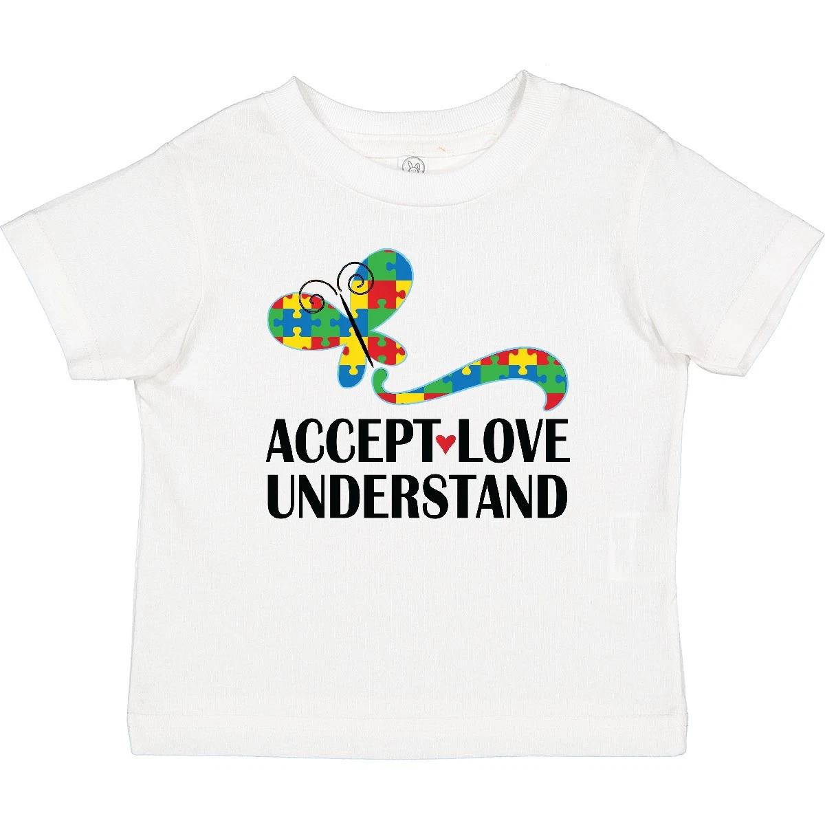 Inktastic Autism Love Accept Understand Awareness Month Baby kids boys T-Shirt Autistic 100