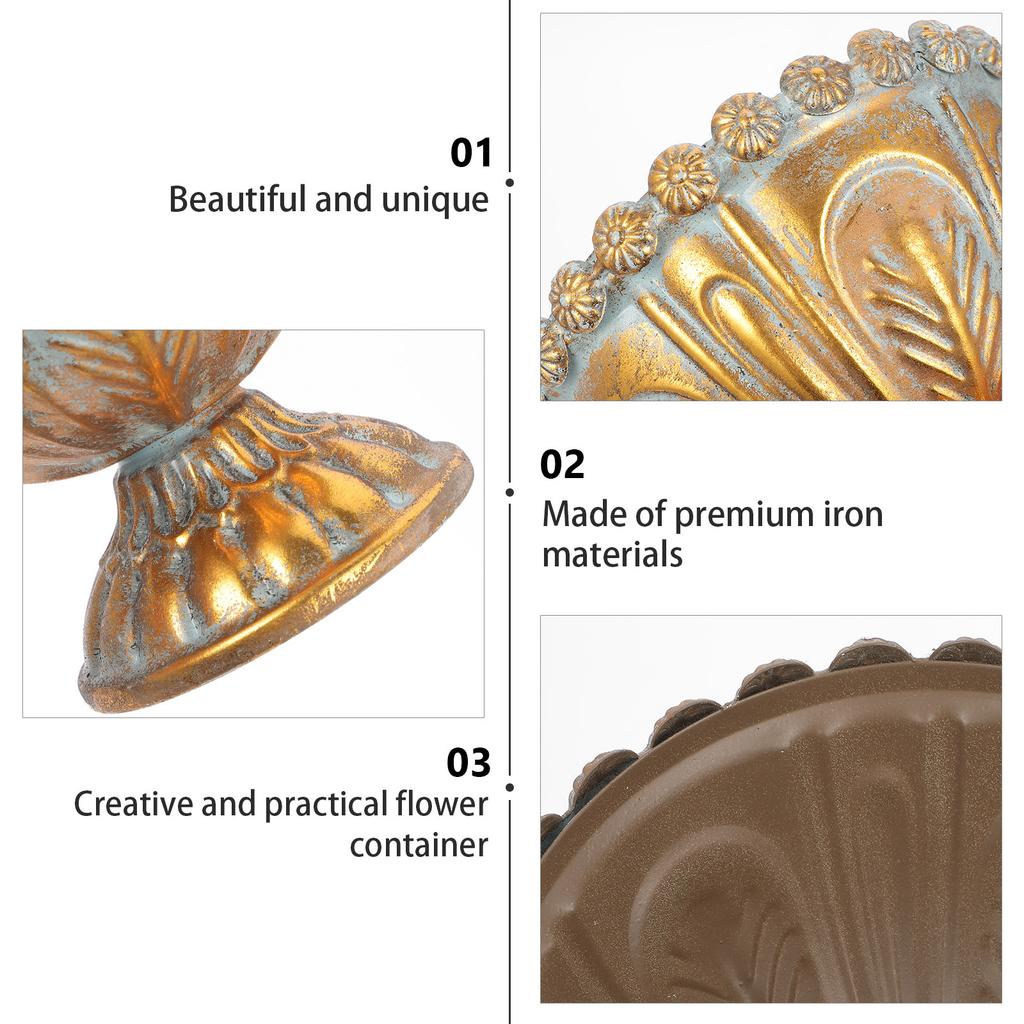 Ozdobna doniczka Vintage doniczka na rośliny Doniczka na kwiaty Kreatywny żelazny pojemnik na kwiaty Ozdoba doniczki na balkon ogrodowy