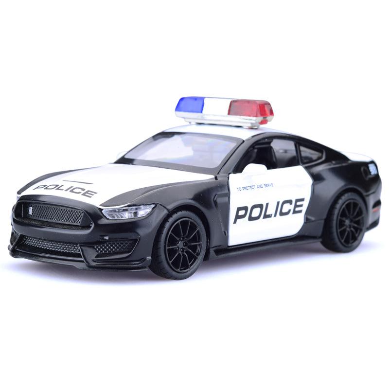 1/32 Ford Shelby GT500 GT350 Toy Car For Children Diecast Metal Miniature Model Pull Back Sound & Light Collection Gift Kid Boys