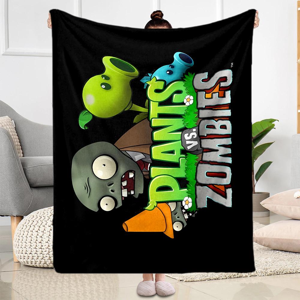 Plants Vs Zombies Adventure Blanket Warmthful Decor Perfect for Chair Office Sofa Four Seasons Multipurpose Modern Style