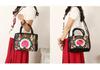 Ethnic Embroidered Drum-Shape Tote & Crossbody Canvas Bag