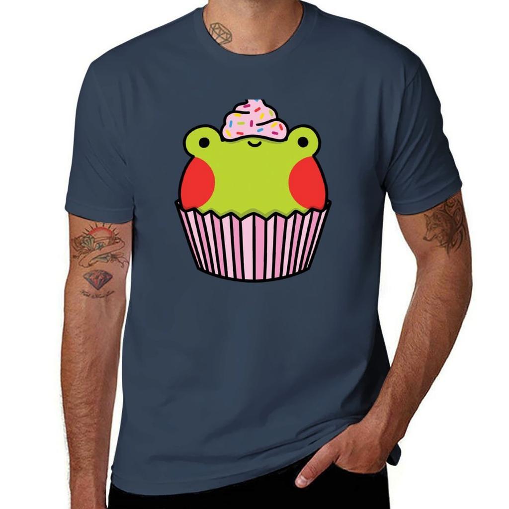 Frog Cupcake With Pink Frosting Tshirt Utility Casual Work Tshirt