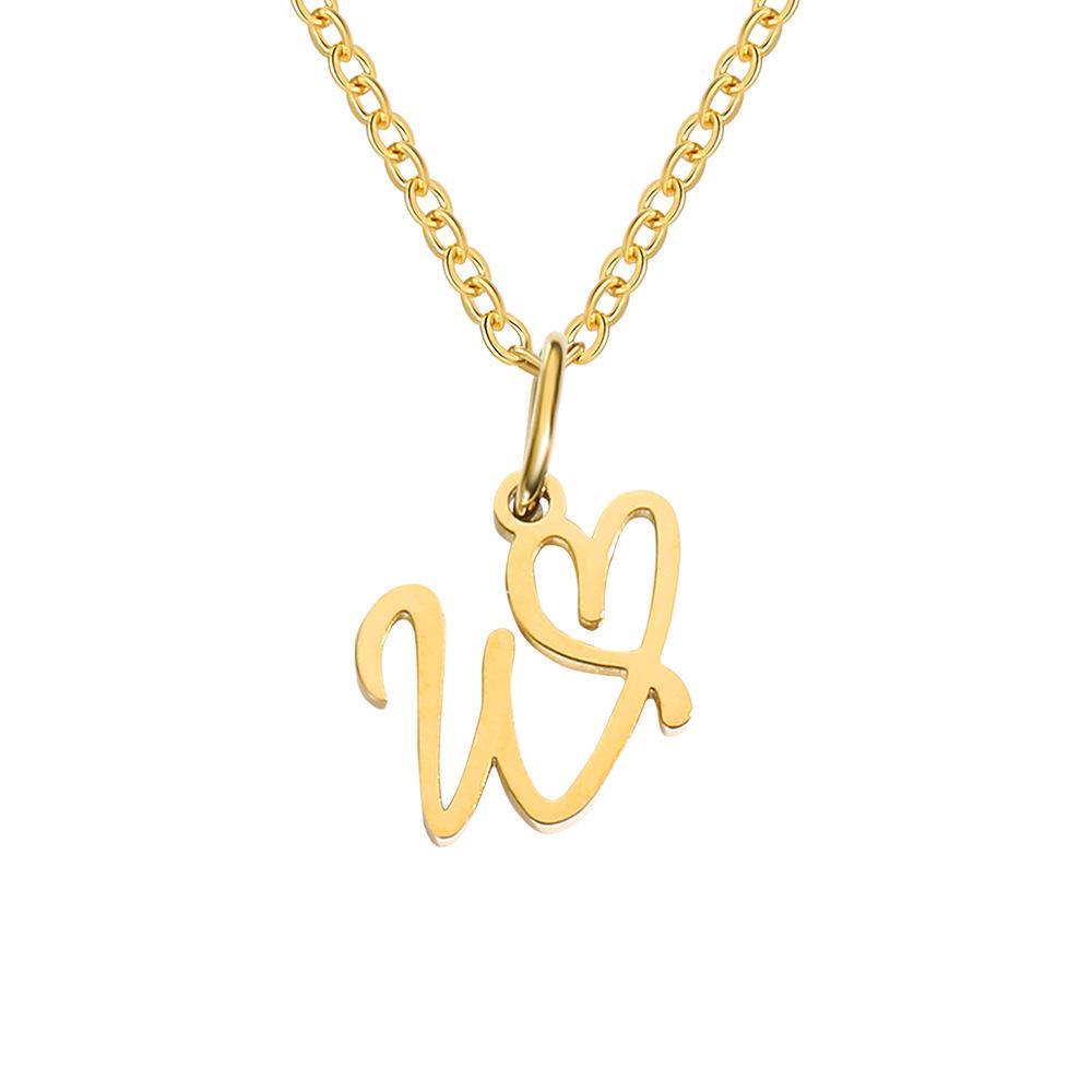 St. Delan Versatile 26-Letter Stainless Steel DIY Necklace Pendant