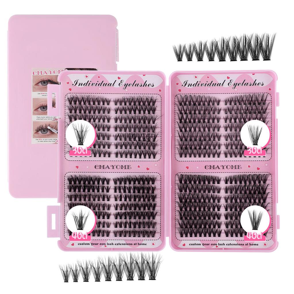 504 Clusters Of Single-Cluster False Eyelashes 8-16Mmdiy Natural Dense D-Curve Self-Grafting