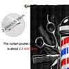 Barbers-style scissors combs with striped rods and American flag pattern printed curtains   home decorations   room decorations