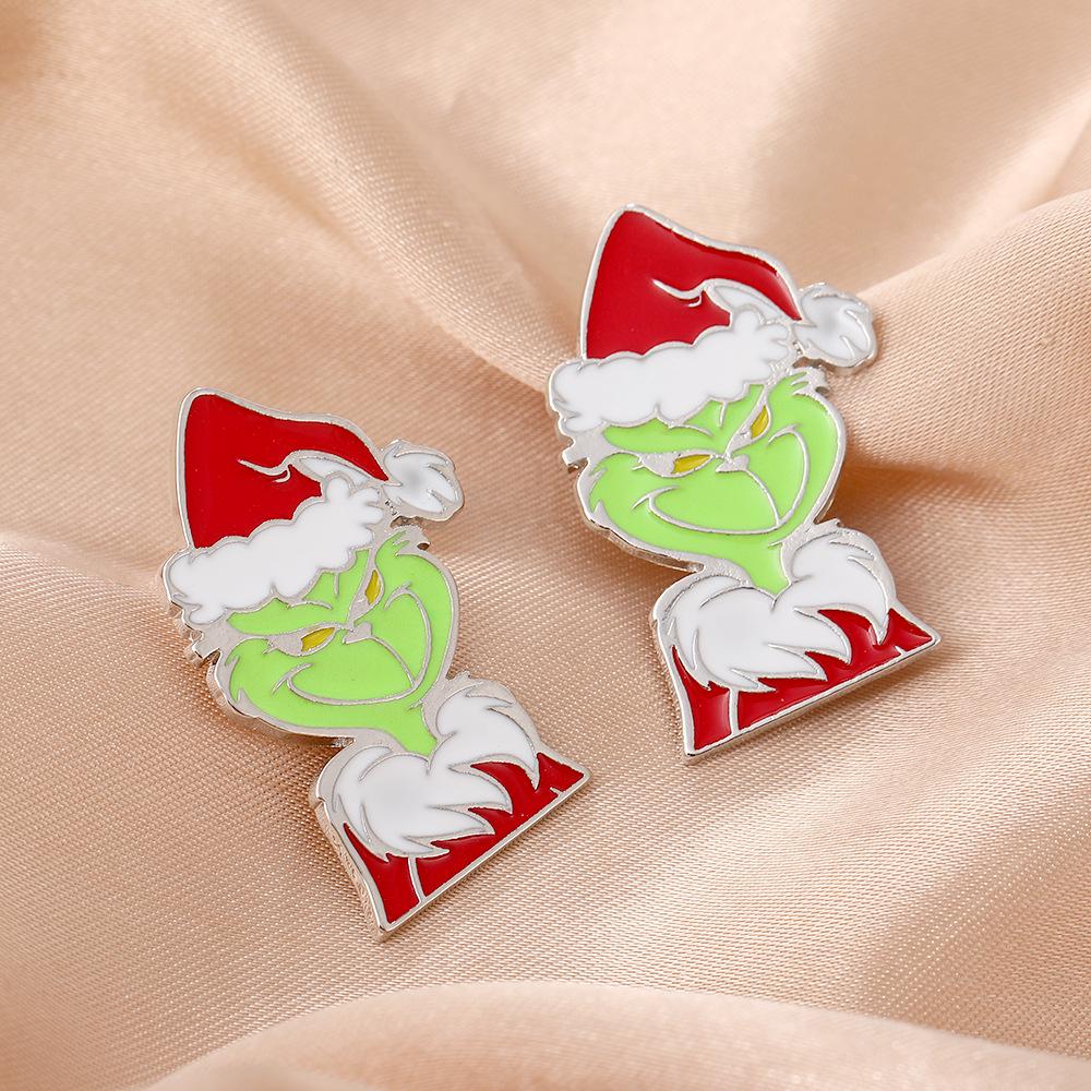 

Серьги-гринчи из сплава с капельным маслом, гипоаллергенный штифт из стали 925 пробы