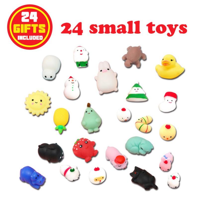 24 Days/set Squeeze Toys Christmas Countdown Advent Calendar Toy for Kid 2024 New Year Children Xmas Gift Stress Relief Toy Kit