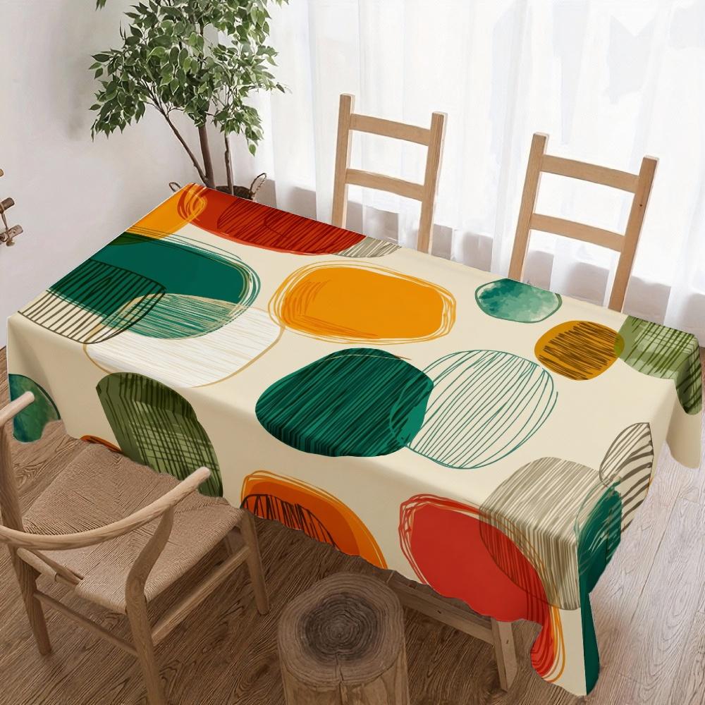 Abstract Geometric Pattern Rectangle Table cloth for Table Decor Waterproof Machine Washable Tablecloth for Table Holiday Party