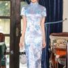 Lady Cheongsam Guler Mandarin Talie Slim Slim Stil Chinezesc Înalt Split Cheongsam Femeie
