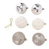 6PCS Velvet Xmas Balls Set 3.1 Inch PVC Flocked Hanging Xmas Ball Tree Ornament Decoration for Holiday Party Decor