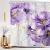 Marmor Duschvorhang Petrolblau Gold Ombre Abstrakt Floral Blume Luxus Modern Tintenstruktur Minimalistisches Badezimmerset Elegant Mädchen