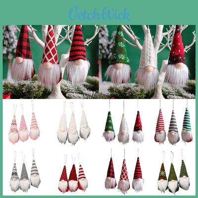 Festive Set Of 3 Christmas Tree Hanging Gnome Plush Gonk Santa Doll Pendants For Joyful Holiday Decor