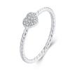 925 Sterling Silver Simple Rings for Women Wedding Engagement Heart Rings with Zircon  Female Jewelry 2025