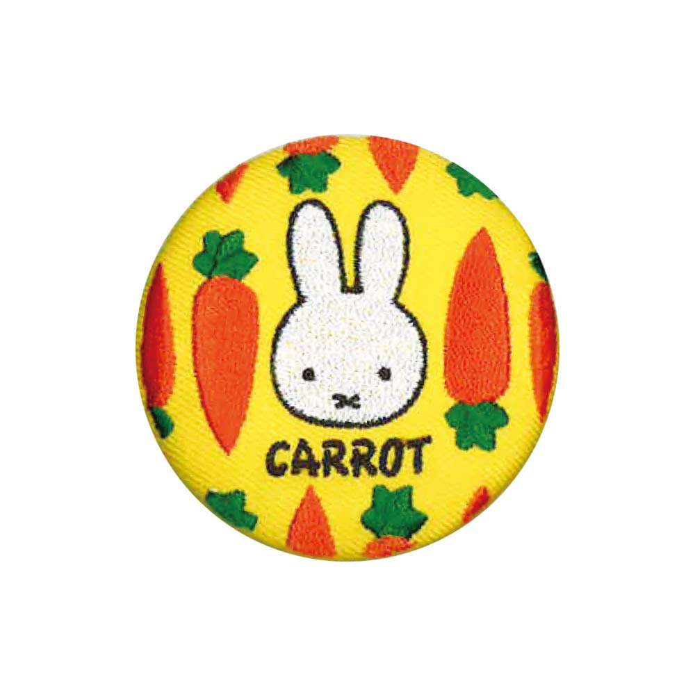 Minoda miffy CARROT Embroidered Can Badge, Yellow, D02B1509
