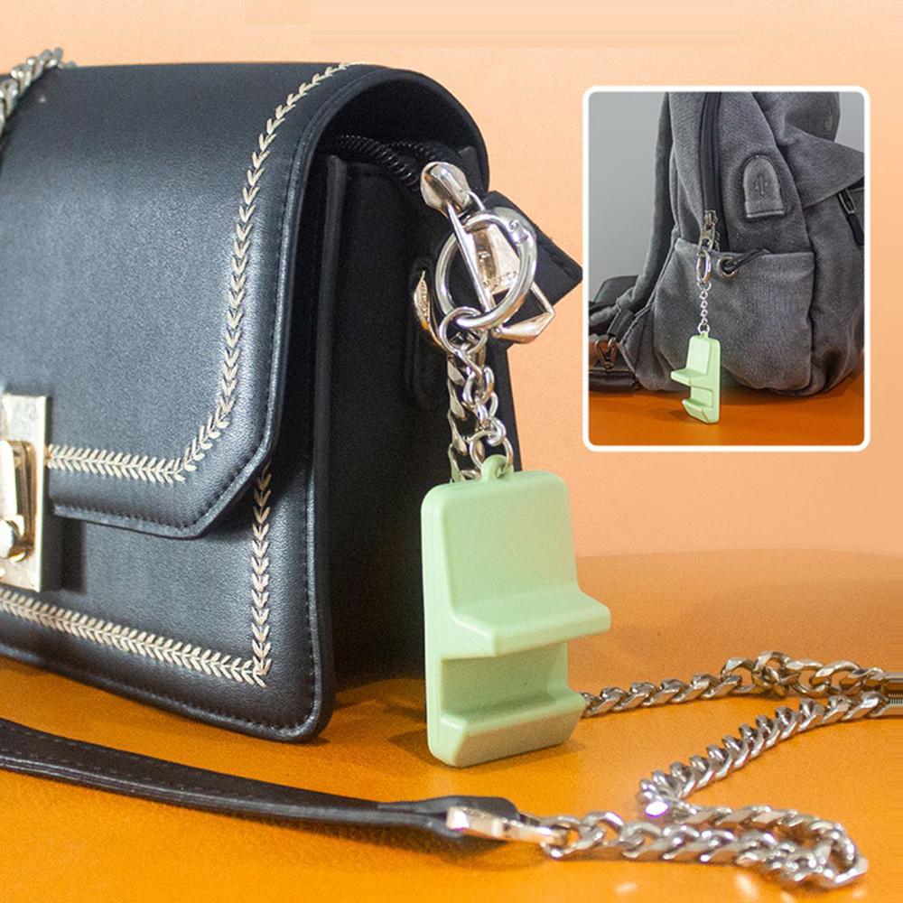 Portable Cell Phone Stand Keychain Mobile Travel Desk Holder Anti-Lost Hanging Bracket Pocket Mini Silicone Support Dock Mount