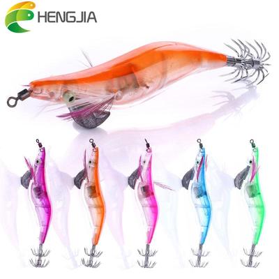 1 τεμ 12,8 cm/21g Hengjia Electronic Shrimp Fishing Bait ABS Hard Squid Jig with Circle Hook