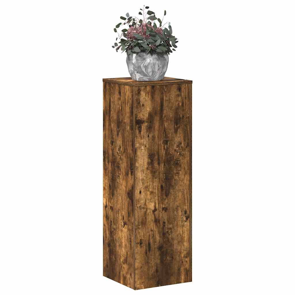 Plant Stand Smoked Oak 33x33x100 cm Wood Based Material