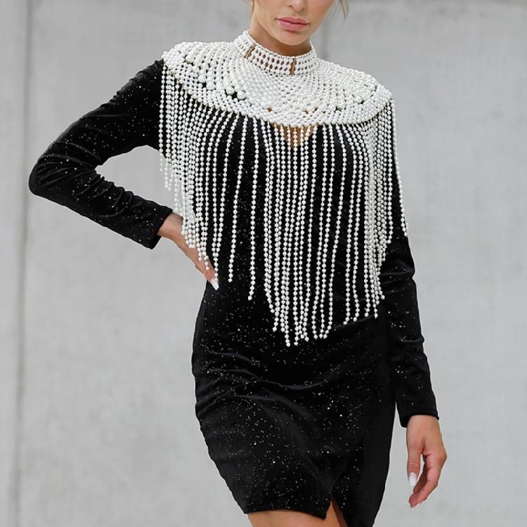 Shoulder Wrap Artificial Pearls Shoulder Chain for Evening Party Night Gown Shawl Body Chain Evening Shoulder Wrap