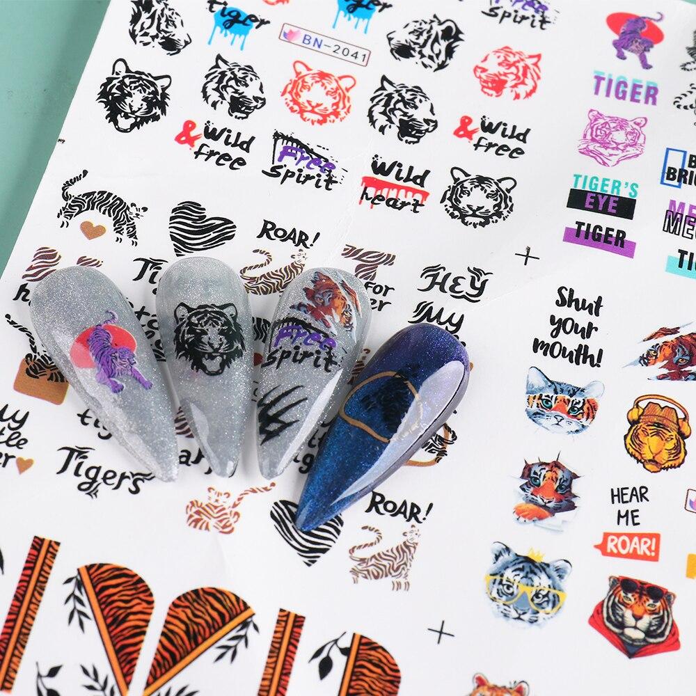 Buy Symbol Of Year 2022 Tiger Nail Sticker Water Transfer Tiger Nail Decals  Animal Print Slider Foils Manicure Wraps at affordable prices — free  shipping, real reviews with photos — Joom
