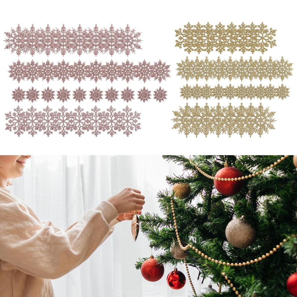 36 Pcs Christmas Snowflake Ornaments, Tree Decorations, Hanging Ornaments for Birthday,