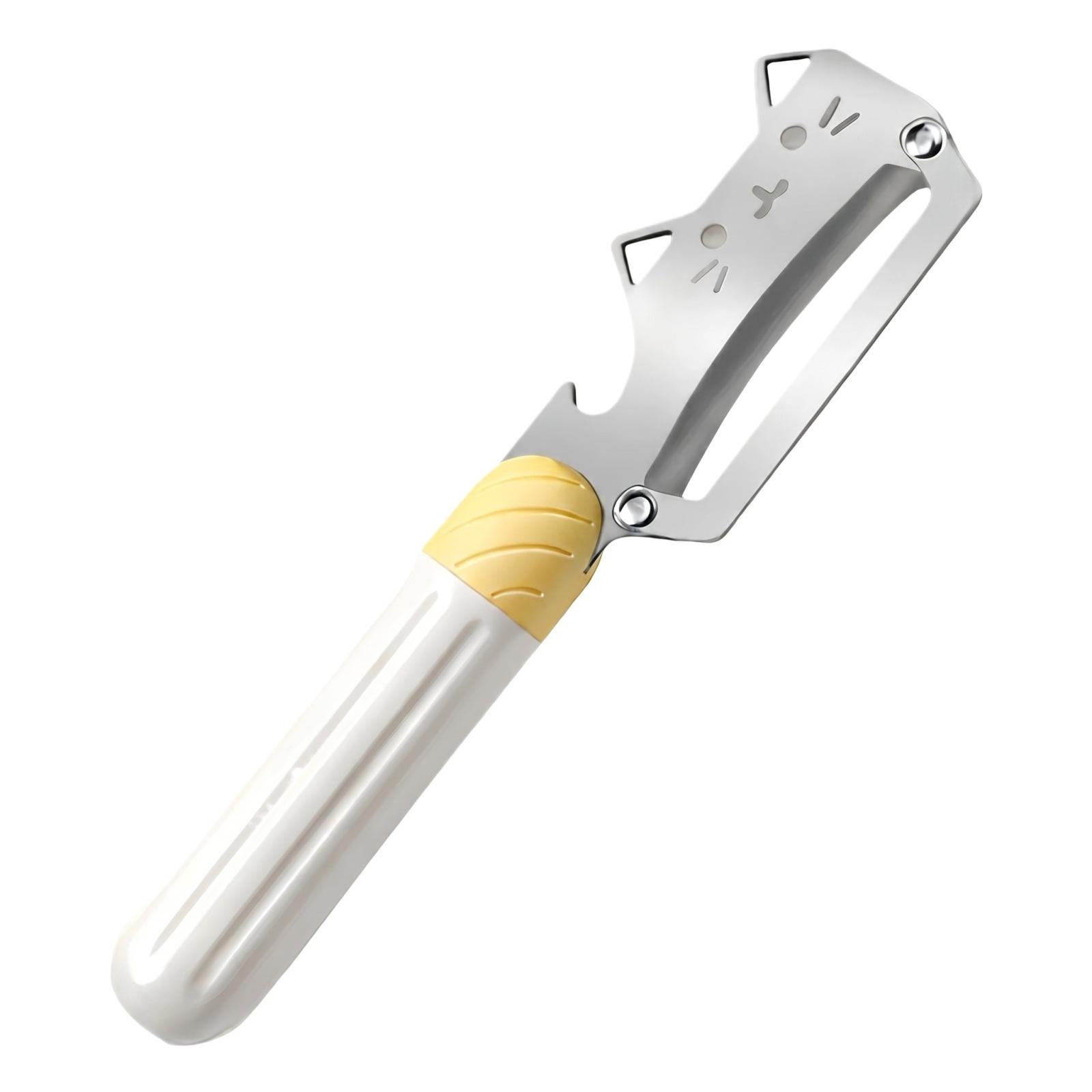 

Stainless Steel Vegetable Peeler with Ergonomic Handle and Cat Shaped Blade for Kitchen Fruits and Vegetables Peeling Tool One Size серебряный