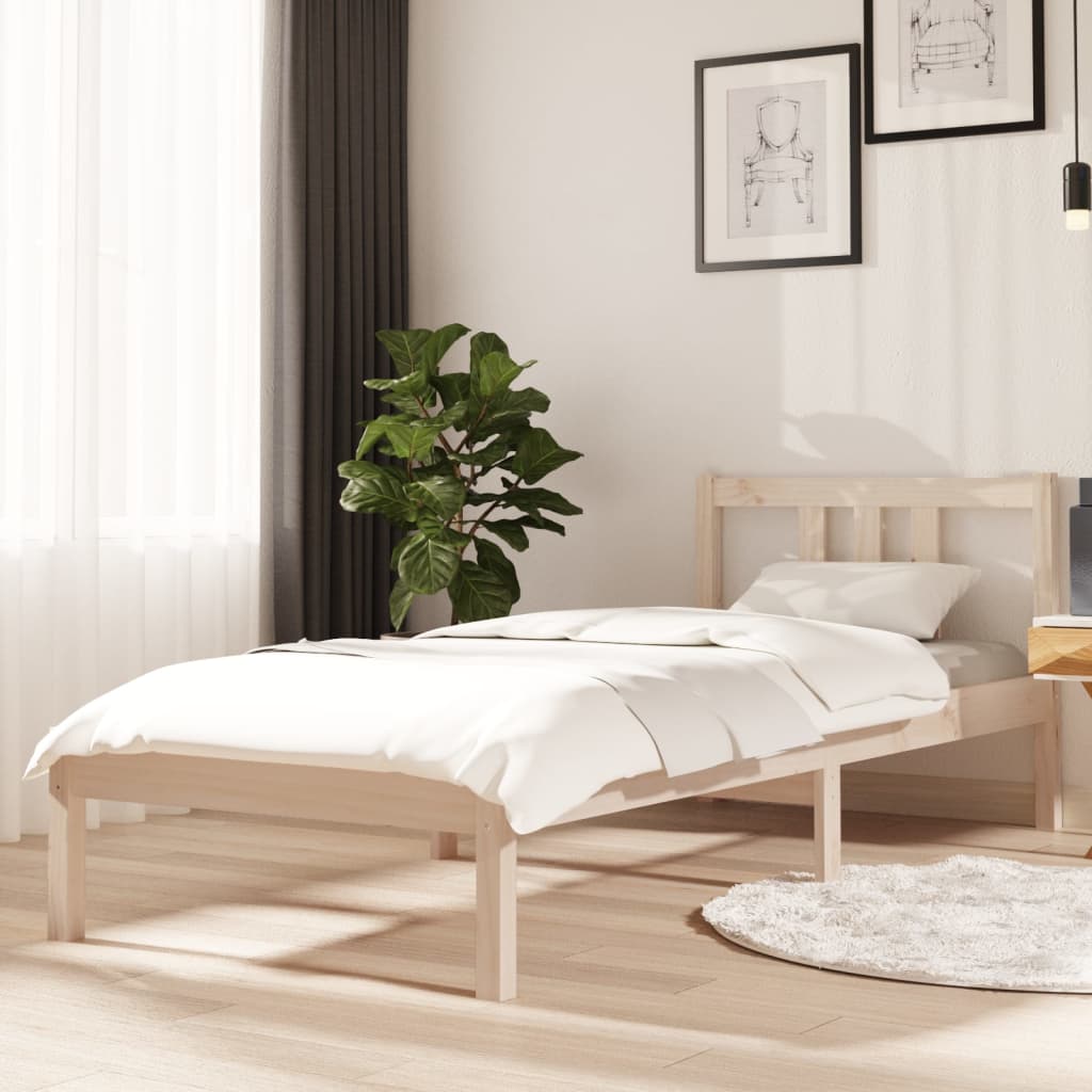 Solid Wood Bed Frame Without Mattress 75 X 190 Cm