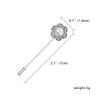 Elegant Cute Imitation Pearl Flower Brooches For Women Men Vintage Silver Color Rhinestone Floral Long Needle Pins Party Jewelry
