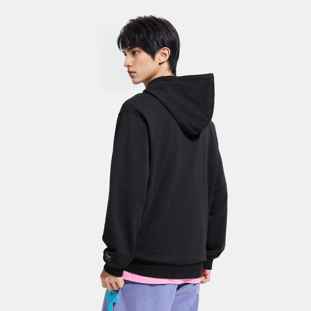 Li Ning Sports Lifestyle Series High Street American Retro Fashion Versatile Hooded Printed Pullover Knit Long Sleeve Sweatshirt AWDV811-1