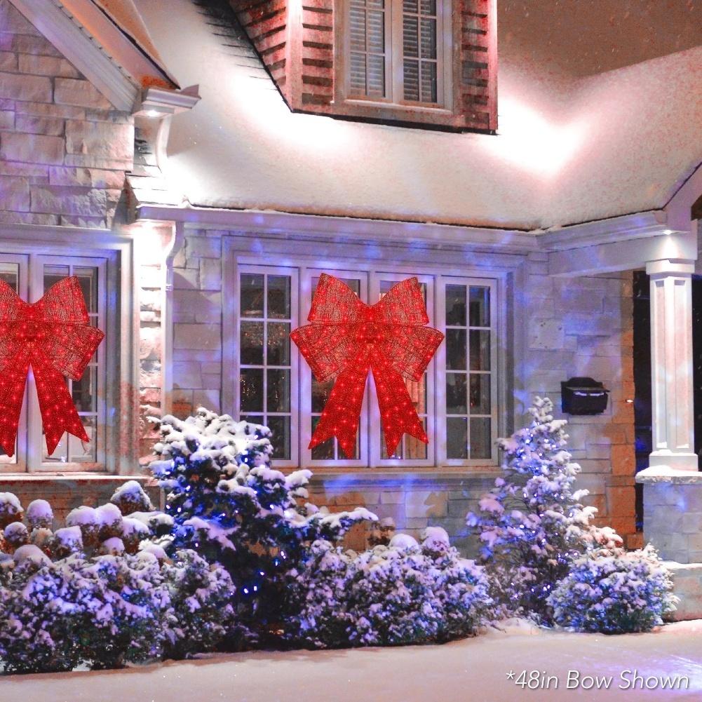 Vorgeleuchteter Weihnachts-Schleife Außen-LED-Schleife Feiertags-Garten-Schleife