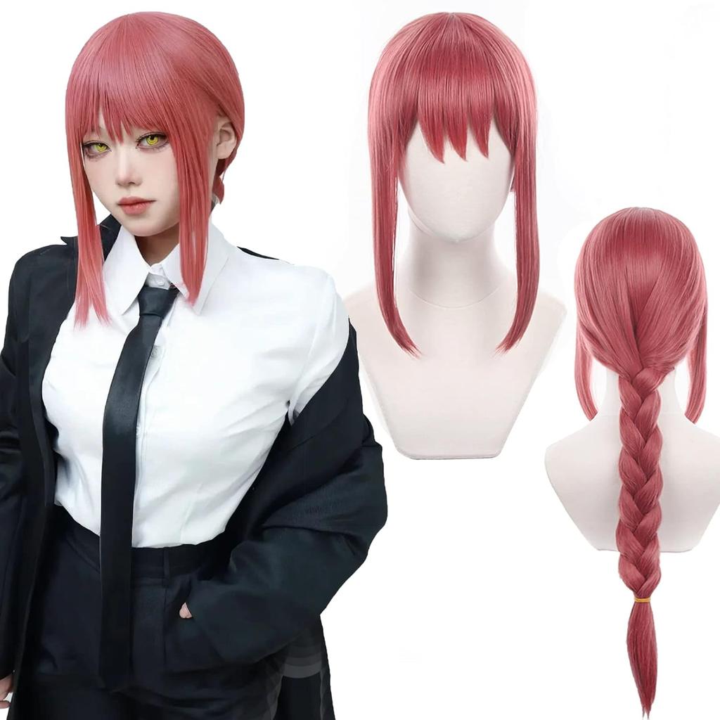 Angel Devil for Chainsaw Man Bangs Long Orange Brown Cosplay Wigs Halloween Costume Party AdultHair Wig