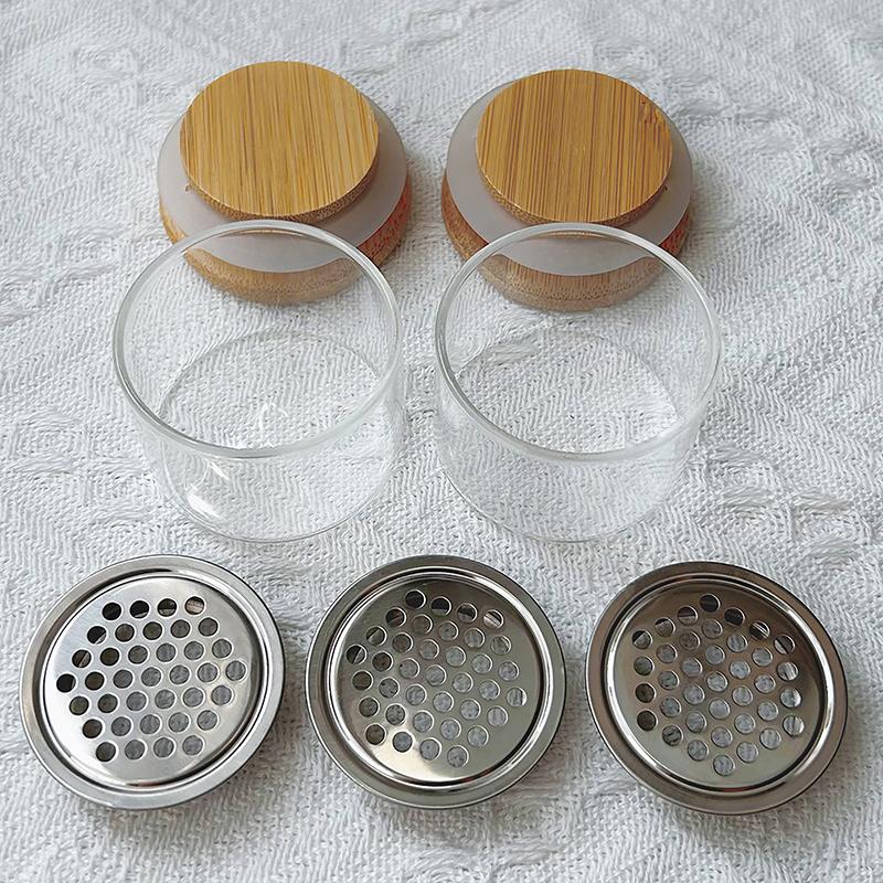 1 Stück Glas Nagelbecher Puder Flüssigkeit Pinsel Schüssel Halter Behälter Ausrüstung Nagelstudio Werkzeug Mit Holzdeckel Nagelkunst Werkzeug Reinigungsbecher
