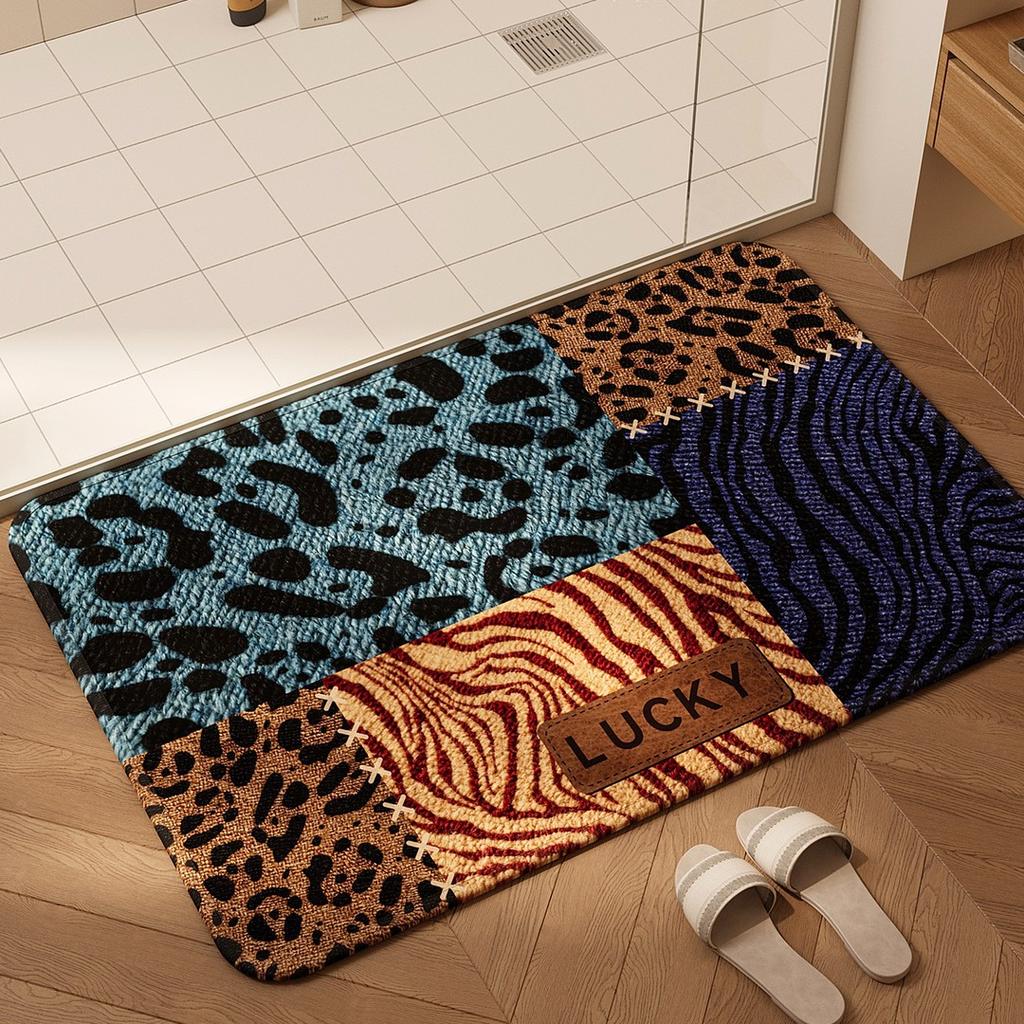 Absorbent quick-drying foot blanket wear-resistant and dirt-resistant woven square bathroom floor mat
