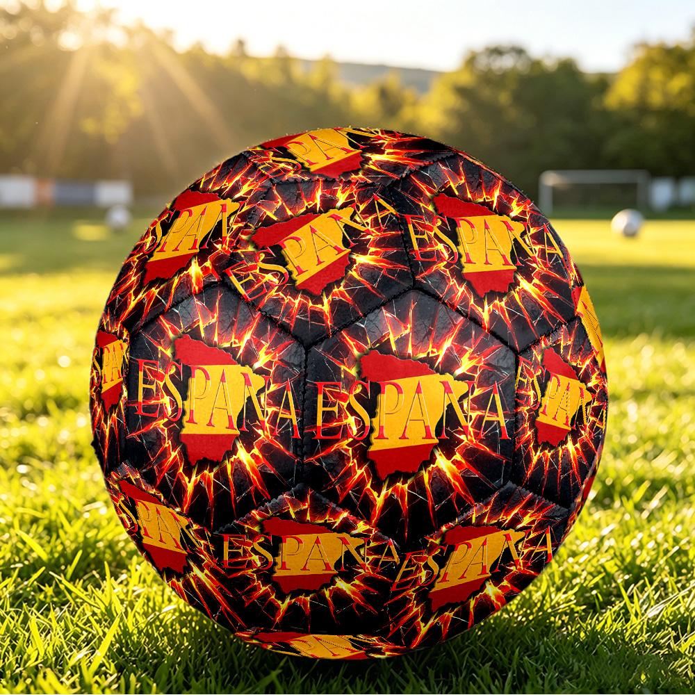 Spain Football Printed Size 5 Soccer Ball Wear Resistant Standard Adult Training Football Fan Gift for Indoor Outdoor Match Sports