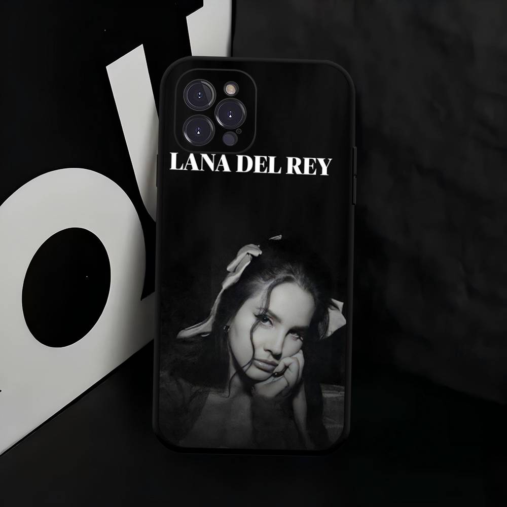 L-Lana Del Rey Singer Silicone Anime Black Case For Iphone 17 Air 16 15 14 13 12 11 Pro Max Plus Basic