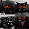 Rock Band A-AC D-DC Pillow Case Anti-dustmite Pillowcase Invisible Zipper Silky Short Plush Sofa Cushion Cover