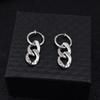 Titanium Steel Hip-Hop Chain Earrings – Japanese & Korean Style, Versatile European & American Trendsetting Ear Clips.