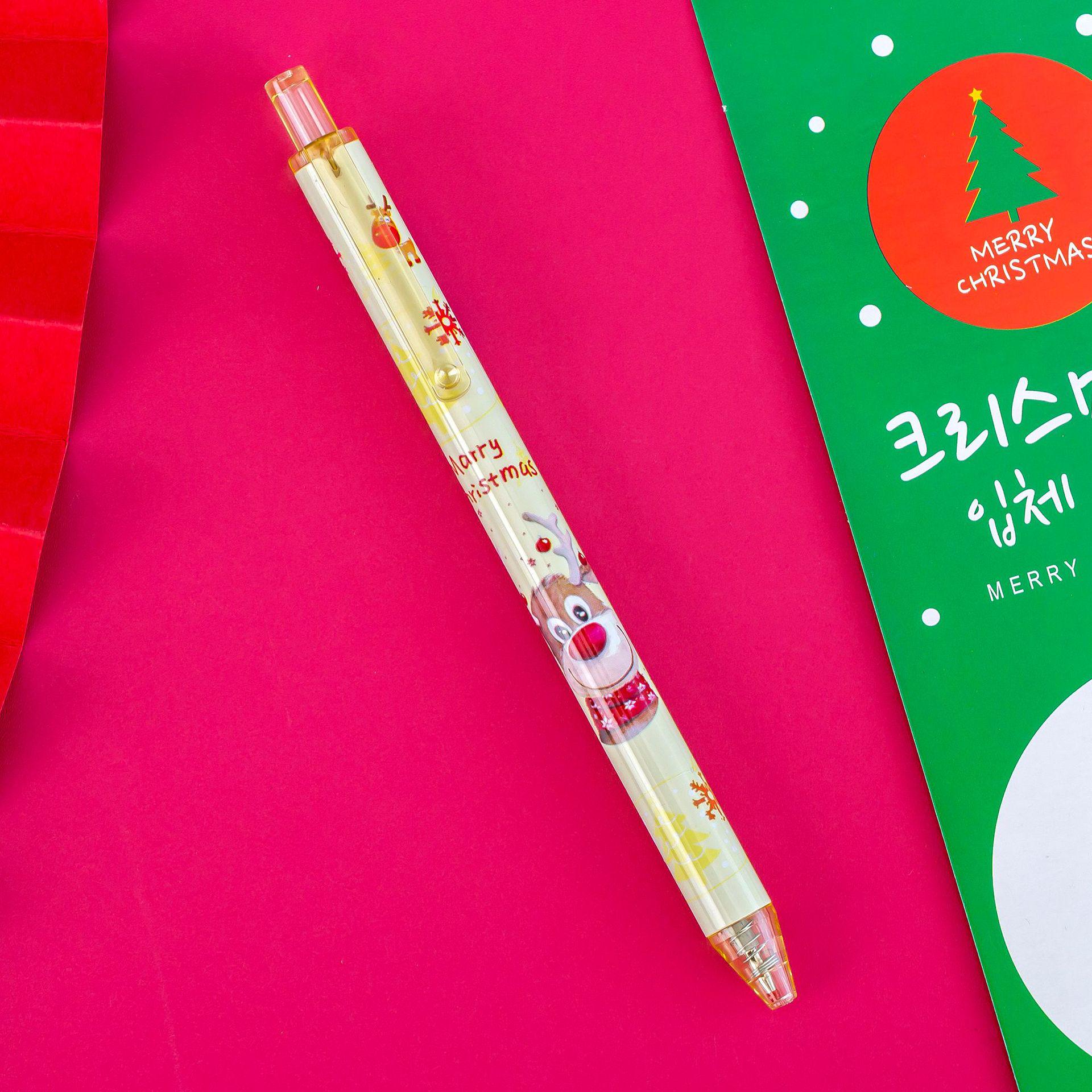 

Creative Christmas Cartoon Click Gel Pen - Black Ink Signature Pen for Students 0.5mm
