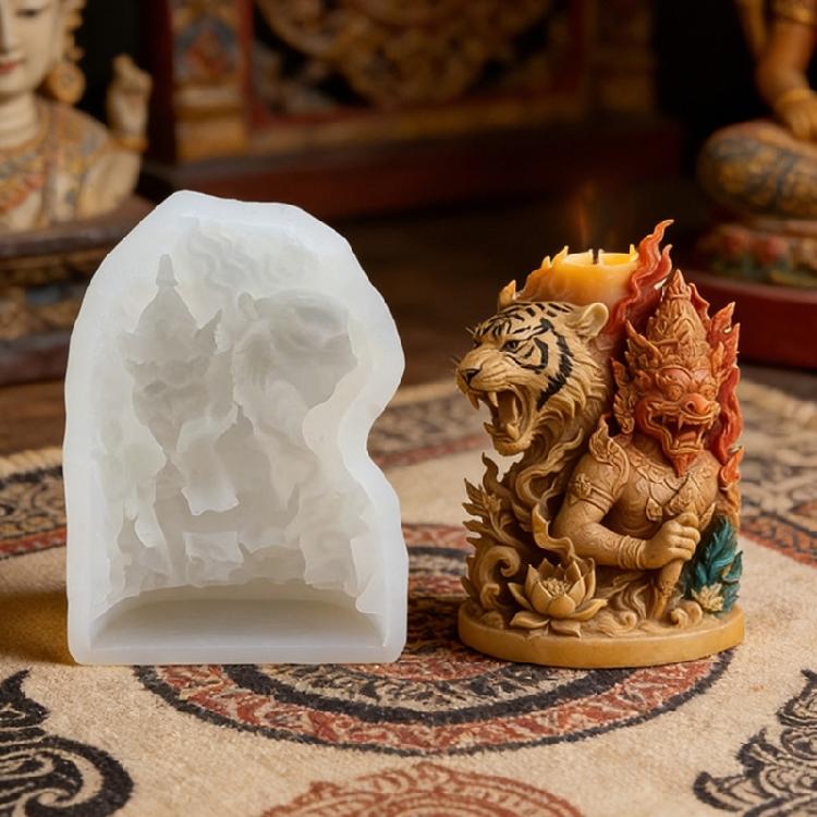 Silicone Mould For Tigers Themed Candle And Decorative For Candle And Diffuser Stone