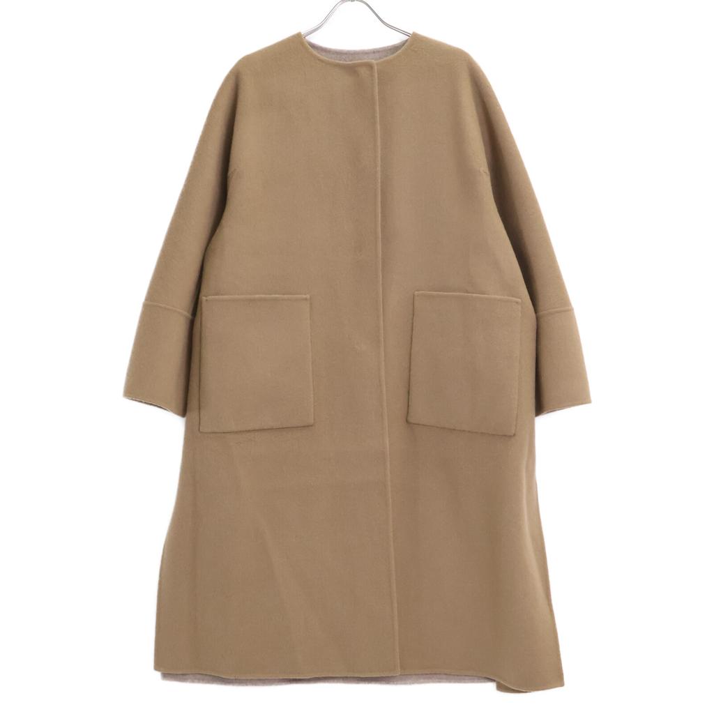 ADORE Beige collarless long coat coat 36 beigeUsed