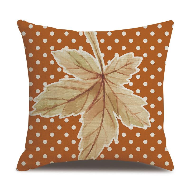 Thanksgiving Linen Pillowcase Autumn Pumpkin Print Pillow Cushion Cover