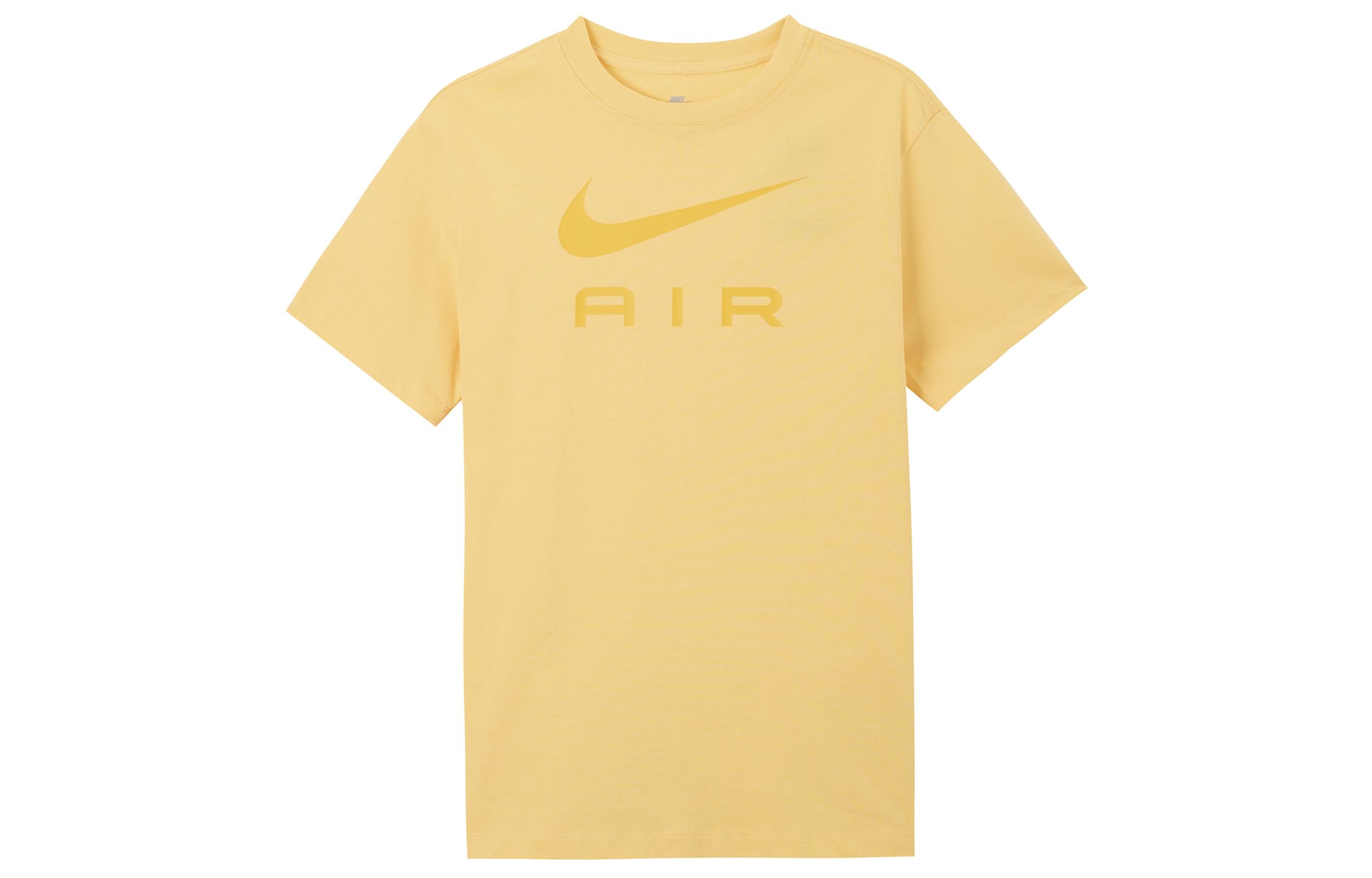 Nike Air Women s Logo Letter Print Crewneck T-Shirt Yellow DX7919-795 M