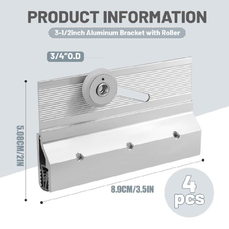 4lots Adjustable Top Mount Rollers for Frameless Shower Door Including 3 Screws for 1/4 In Glass Installation