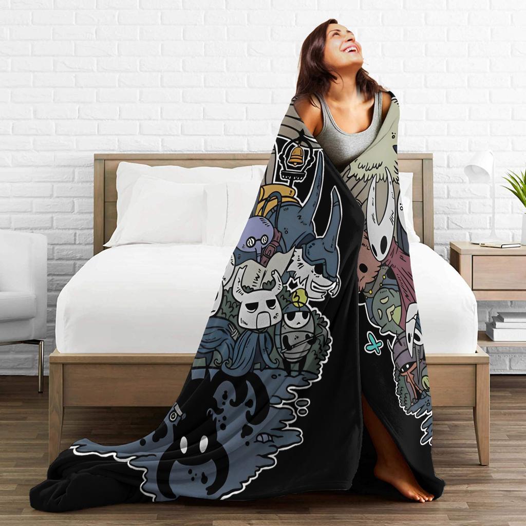 Hollow Knight Game Funny Plush Fashion Blankets Cartoon Anime Fashion Throw Fashion Blanket for Home 150*125cm Lightweight