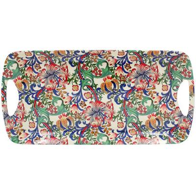 [A0184] - Multicolored “William Morris Collection” Melamine Cake Tray (Golden Lily) - 40. 5x20x3cm